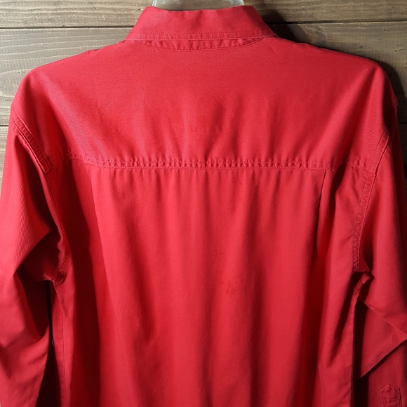80s Bugle Boy Original Red Button Long Sleeve Small - Picture 5 of 5